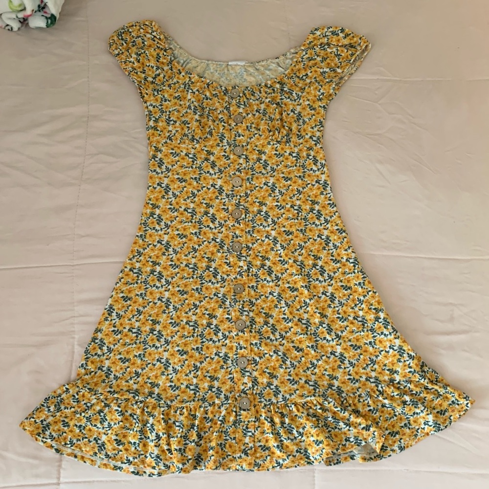 Yellow sunflower dress